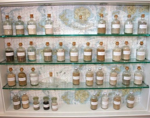 sand collection in bottles
