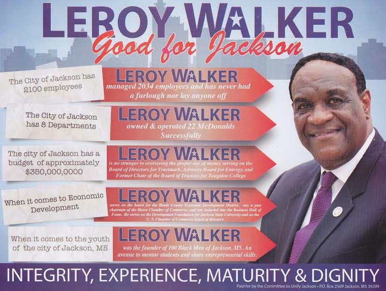 Jackson Jambalaya Leroy Walker running for Mayor.