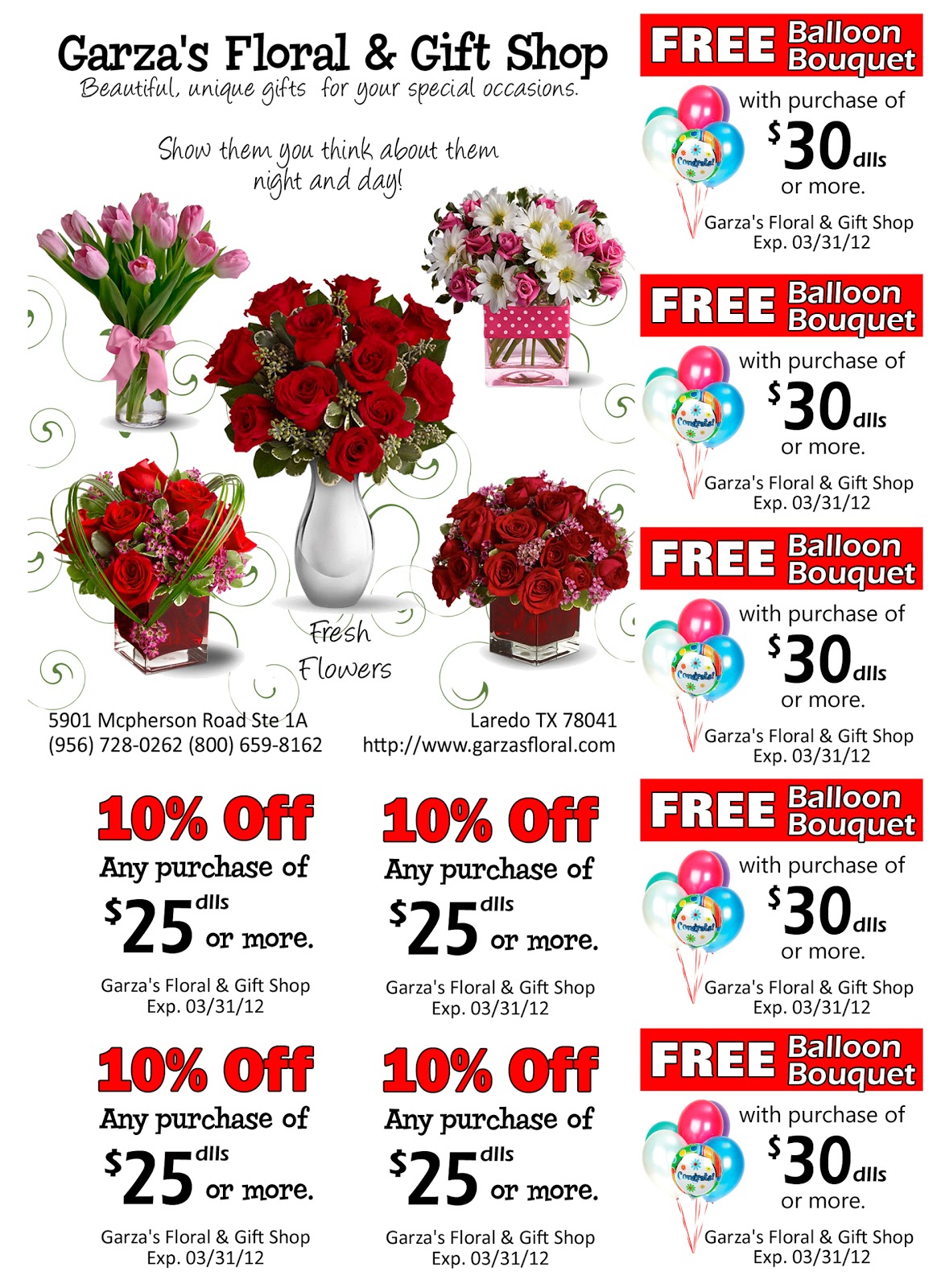 Vive Laredo Cuponera Garza's Floral and Gift Shop