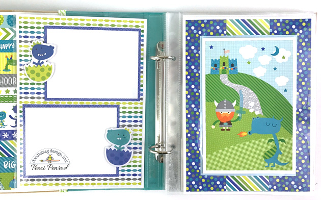 Birthday Boy Dragon Scrapbook Album made with the Doodlebug Dragon Tails Collection