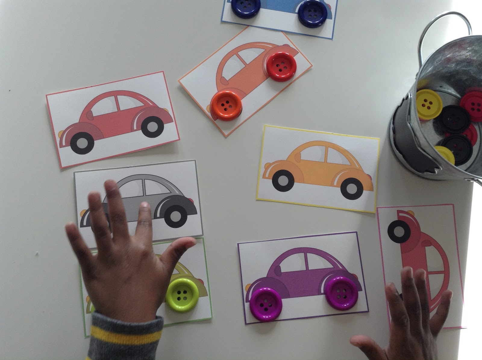 TeacherMomPlus3 Color Matching Car Wheel Printable