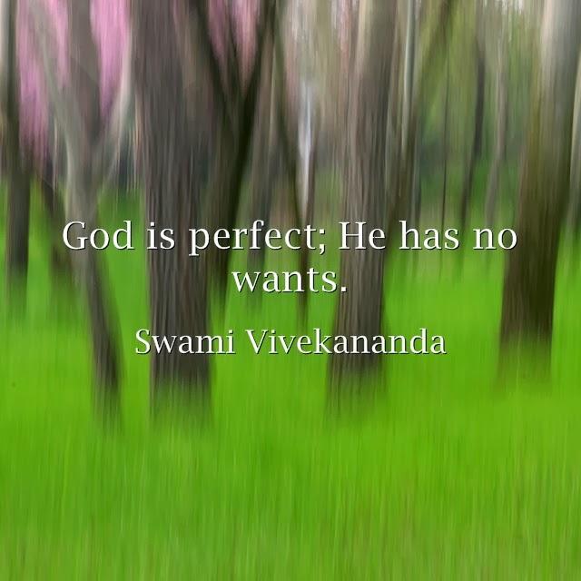 God is perfect; He has no wants