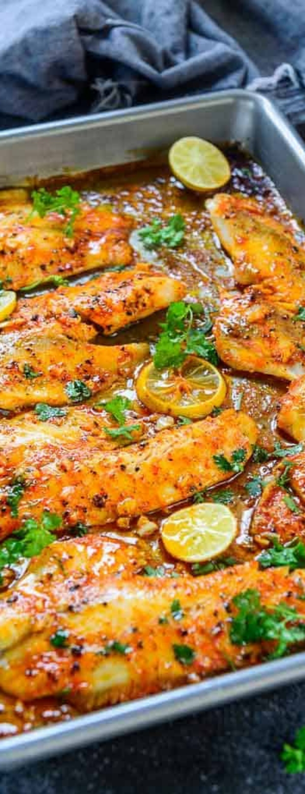 Spicy Lemon Garlic Baked Tilapia Foods for healthy diets