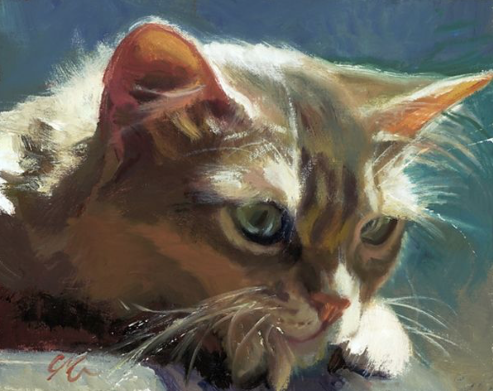 Кошка масло любят. Кошки в живописи. Кошки живопись маслом. Котенок живопись. Кот маслом.