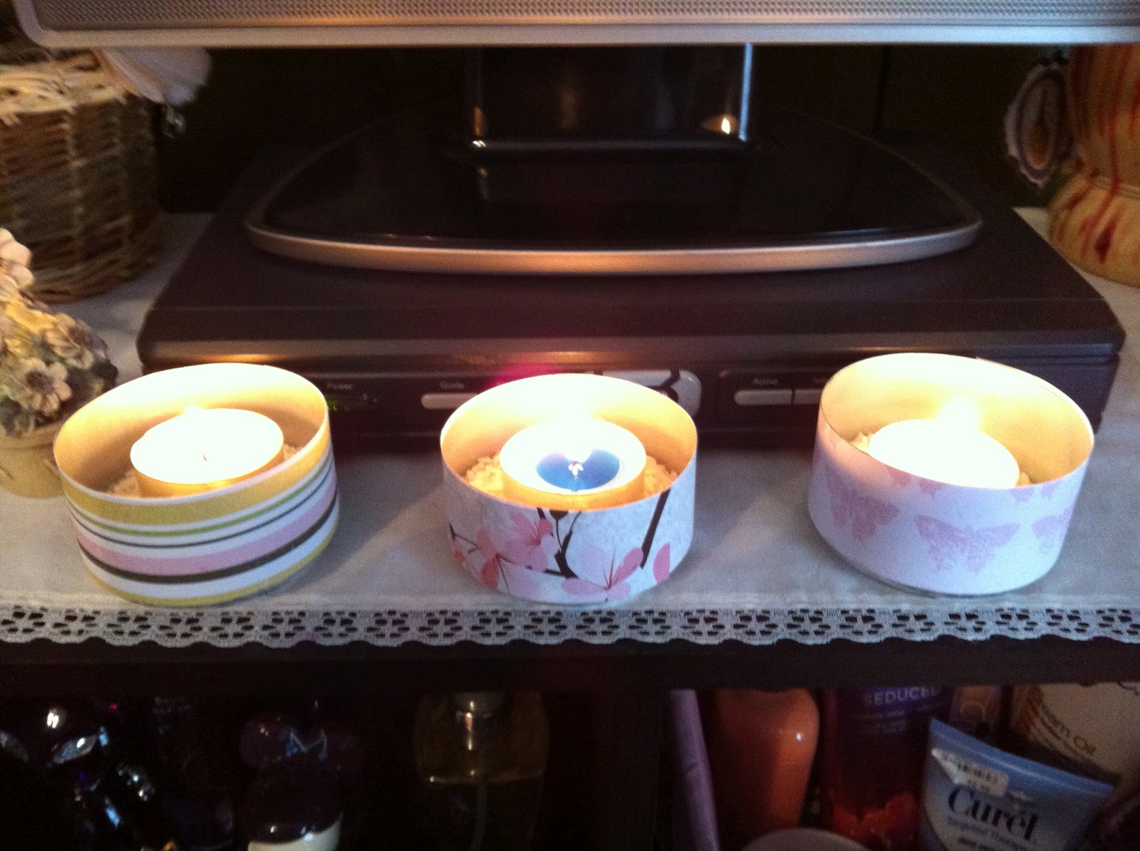 PeachySara's Blog DIY Soda Can Candle Holders