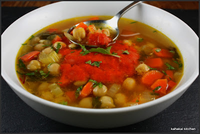 Kahakai Kitchen: Chickpea & Garlic Soup with Romesco Sauce: Repurposing ...