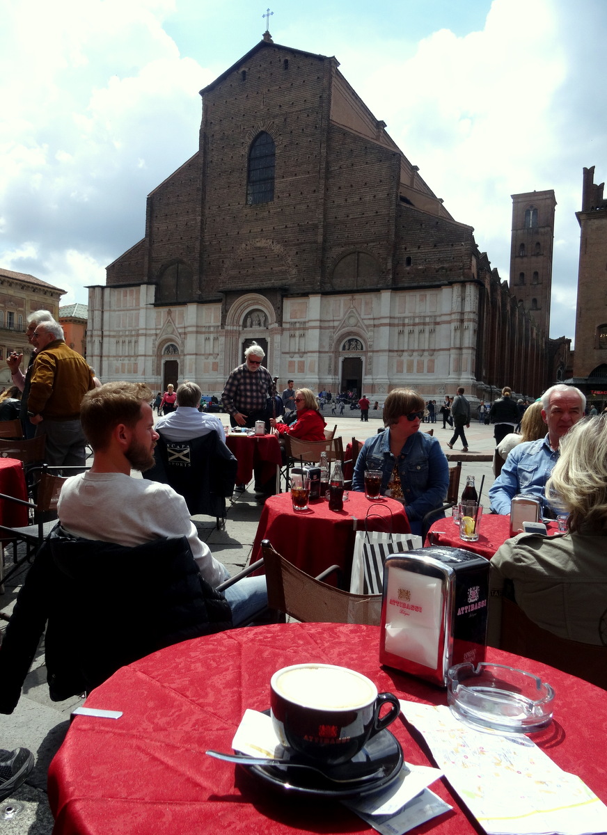 Bologna, Italy Coffee, People and Palazzo Watching at Piazza Maggiore
