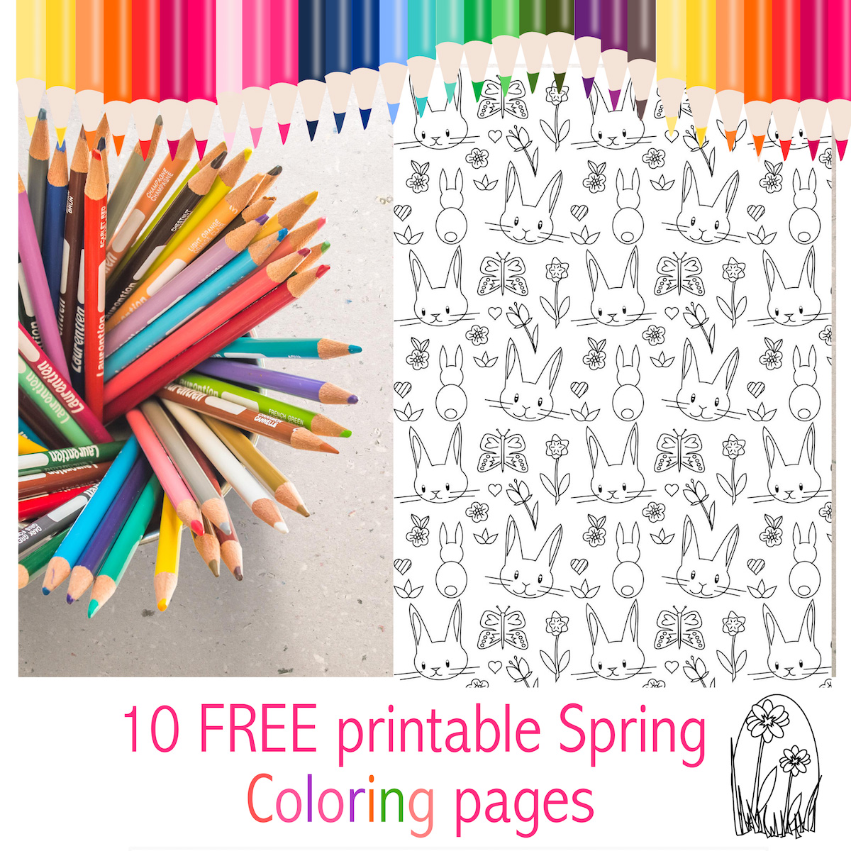 Free printable spring coloring pages - Ausmalbilder - round-up