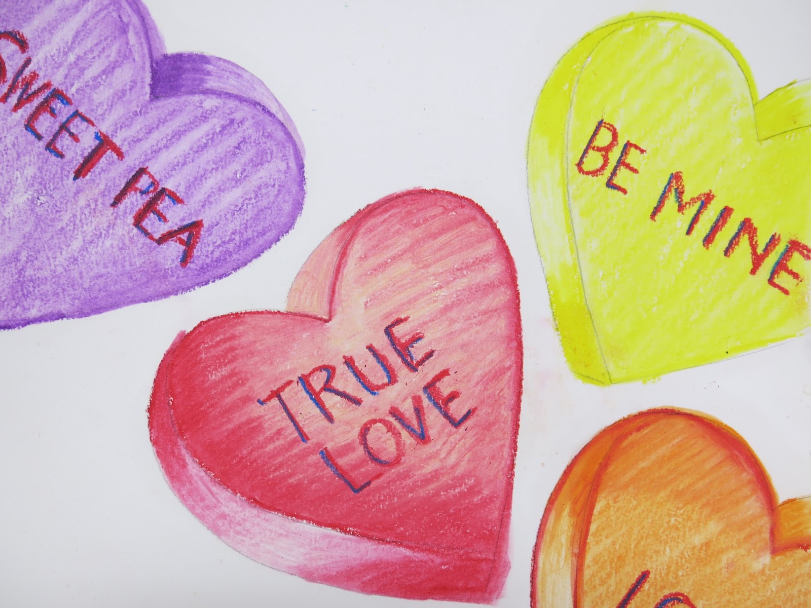 Cassie Stephens In the Art Room Candy Heart Drawings