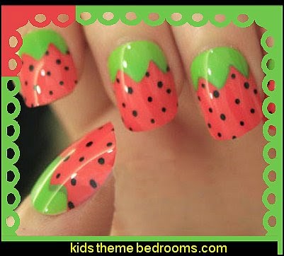 strawberry false nail art decoration nail art - fruit nail designs - fruit nail art - fruit slice nail art design ideas - fruit nail designs - fruits vegetables food nail decal designs - cute nails - nail art design ideas - themed nail decals - cute nail decals - cute nail stickers - strawberry false nail art decoration