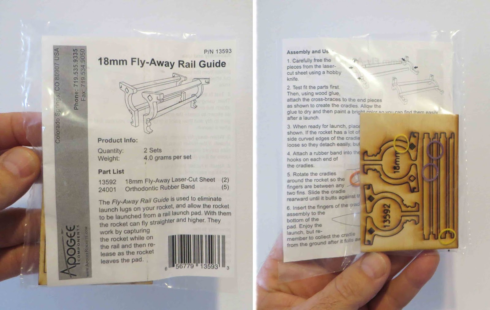 Model Rocket Building Apogee FlyAway Rail Guides, Build, Part 1