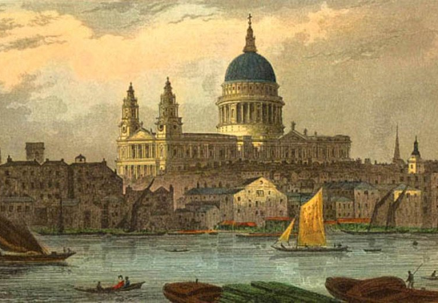 Thomas Hosmer Shepherd - St Paul's Cathedral / lieu de l'expérience religieuse de Wesley du 24 mai 1738