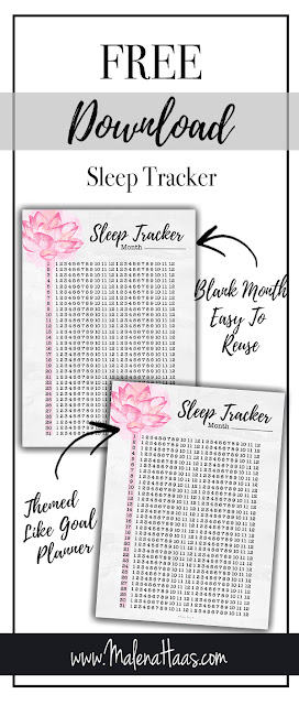 Free Printable Sleep Tracker - A5 (GM), Personal (MM) and Full US Letter sizes www.MalenaHaas.com