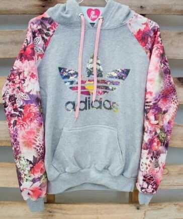 moletom florido adidas