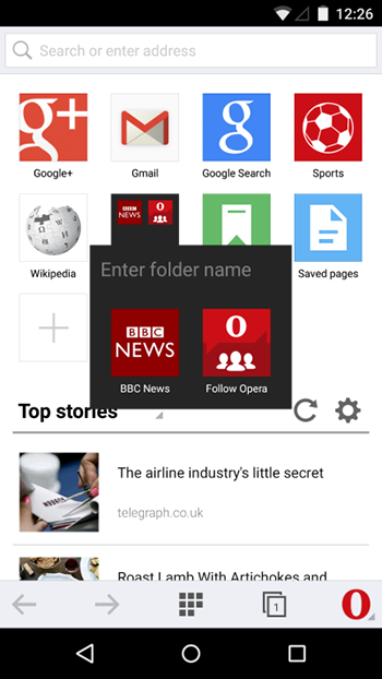 Opera Browser for Android Opera Browser for Android