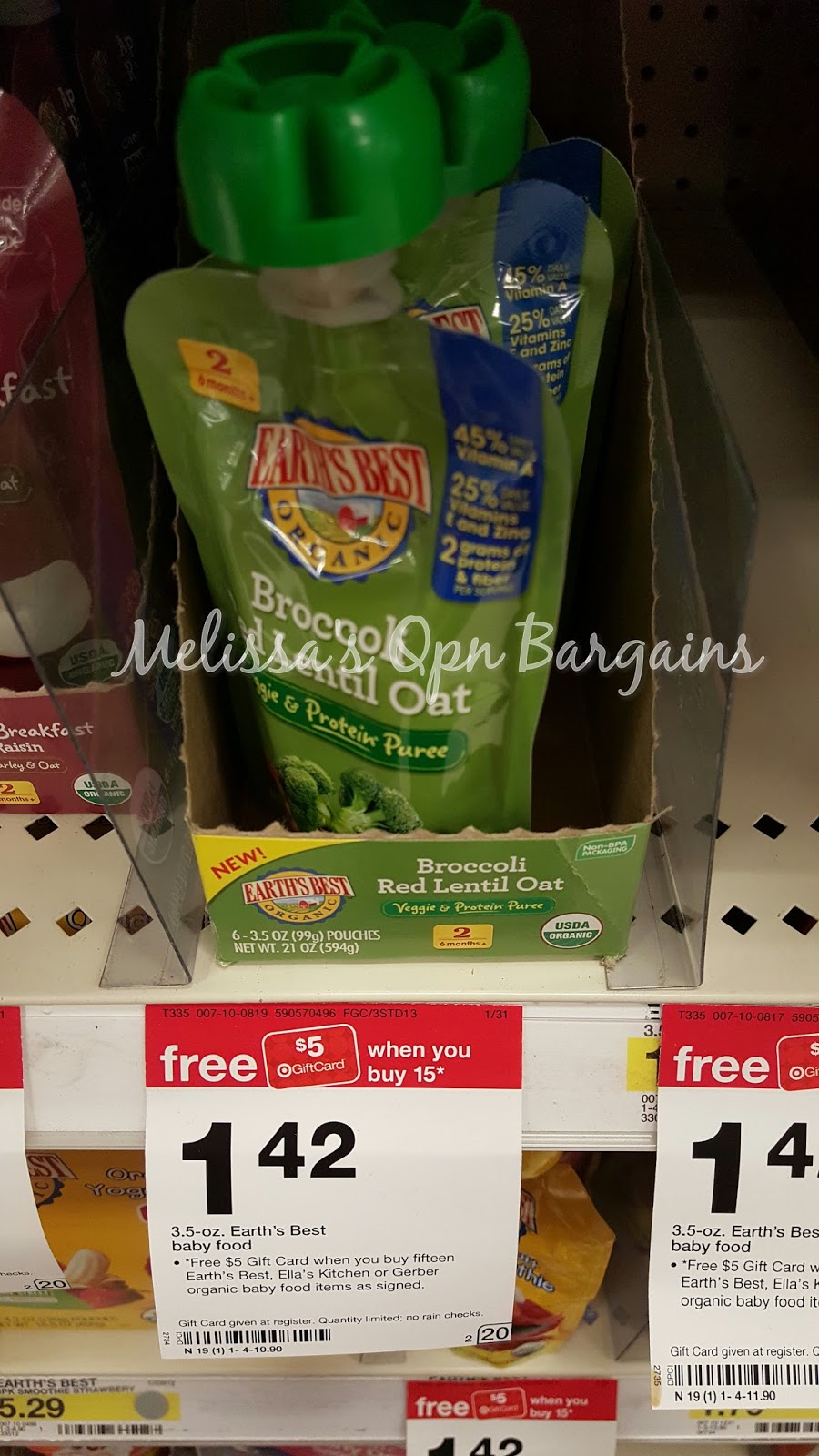 Melissa's Coupon Bargains Target Baby Food Pouches as low as .70ea.