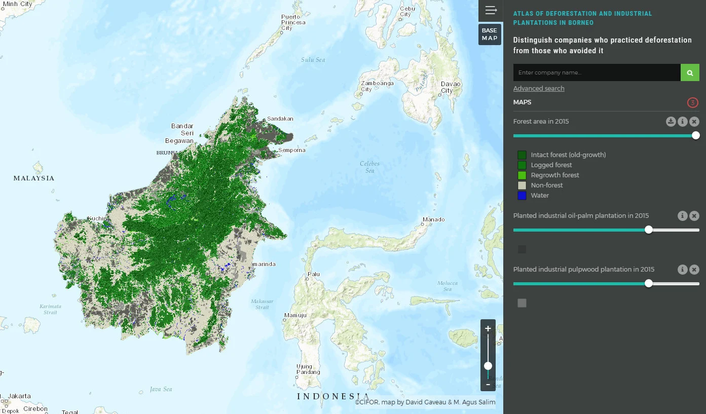 Atlas of deforestation & industrial plantations in Borneo
