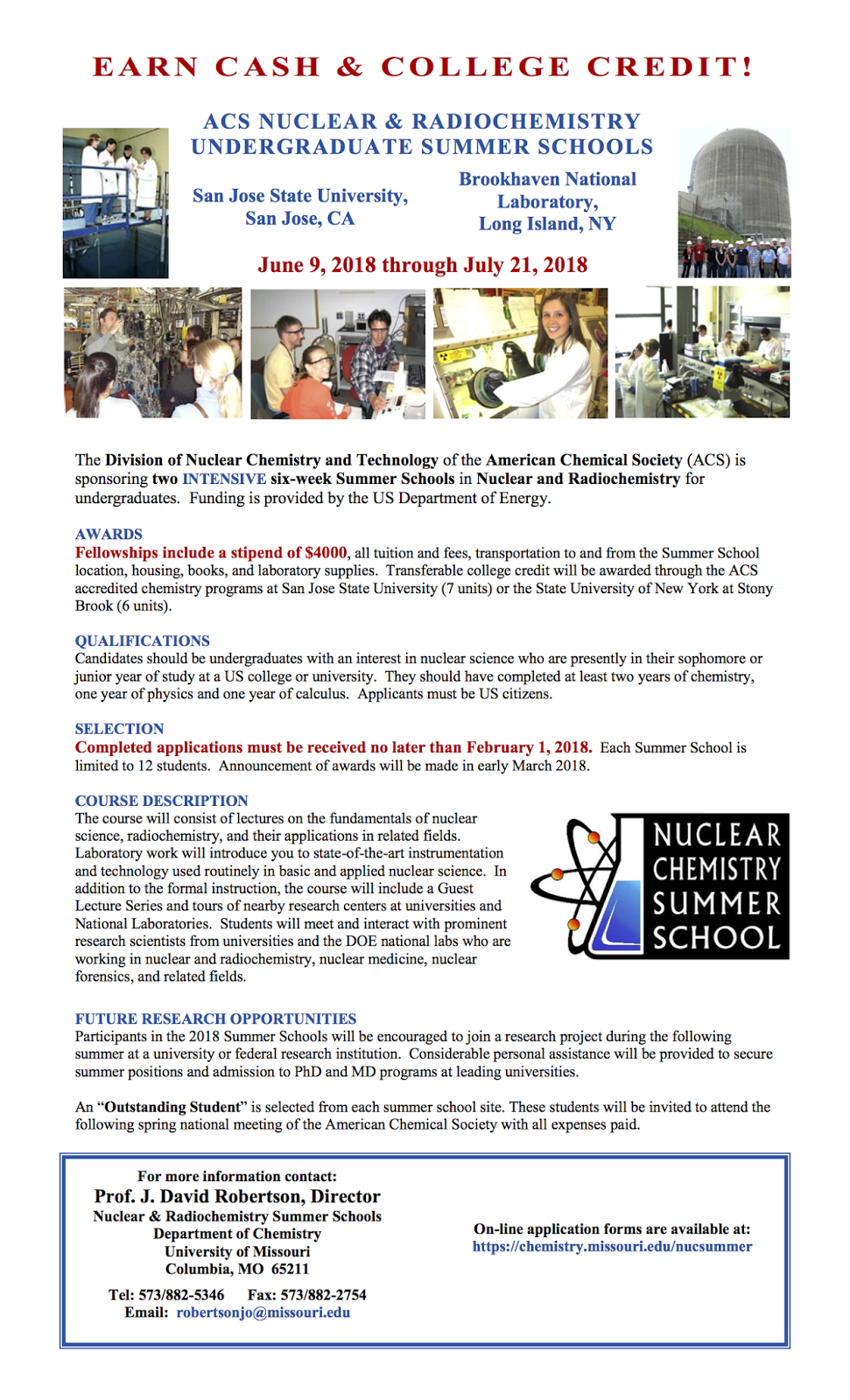 Institute of Technology School of Chemistry & Biochemistry Undergraduate Program ACS