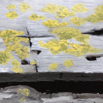 "Beautiful decay - Lichen", oil painting on panel 15x15 cm by Philine van der Vegte "Beautiful decay - Lichen", oil on panel 15x15 cm by Philine van der Vegte