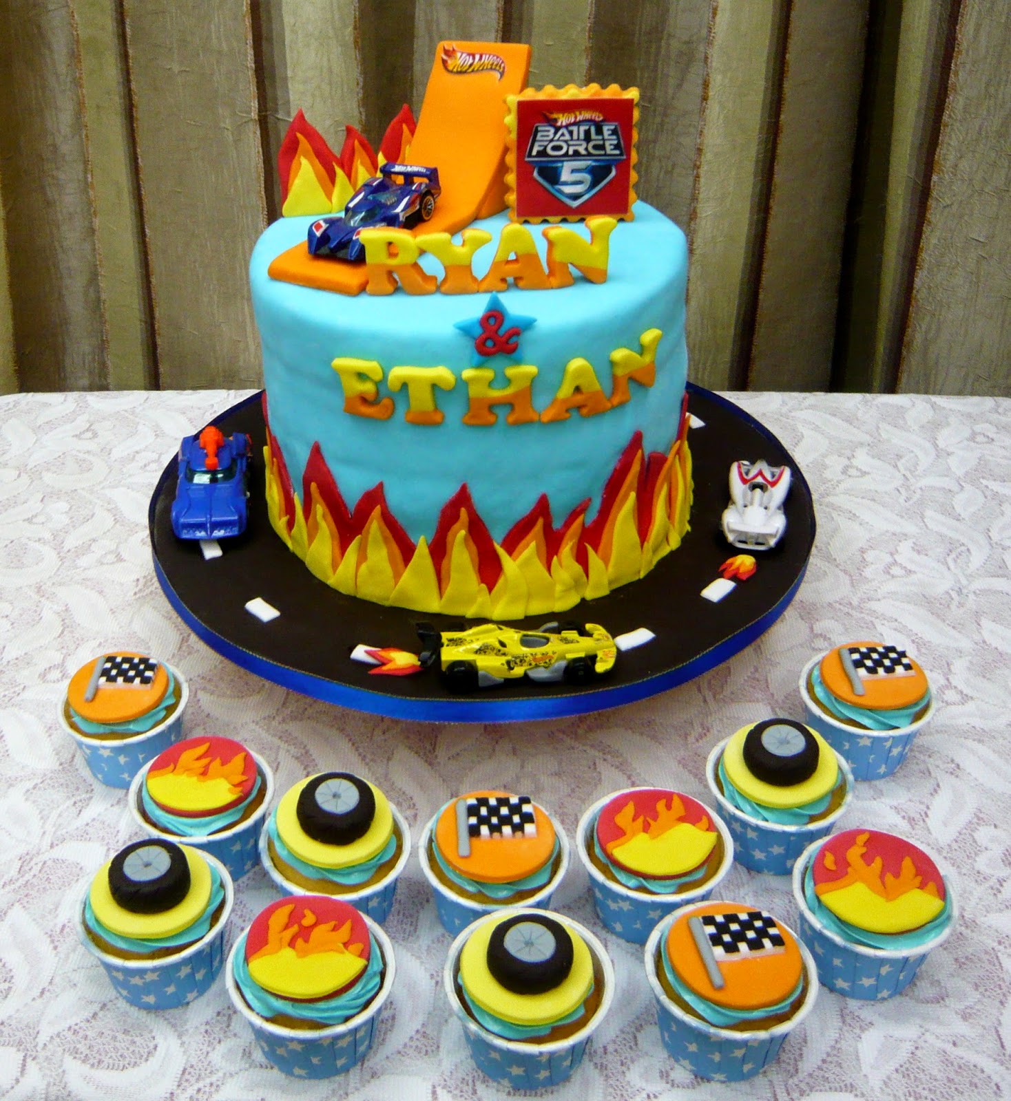 Jenn Cupcakes & Muffins Hot Wheels Theme Cake & Cupcakes