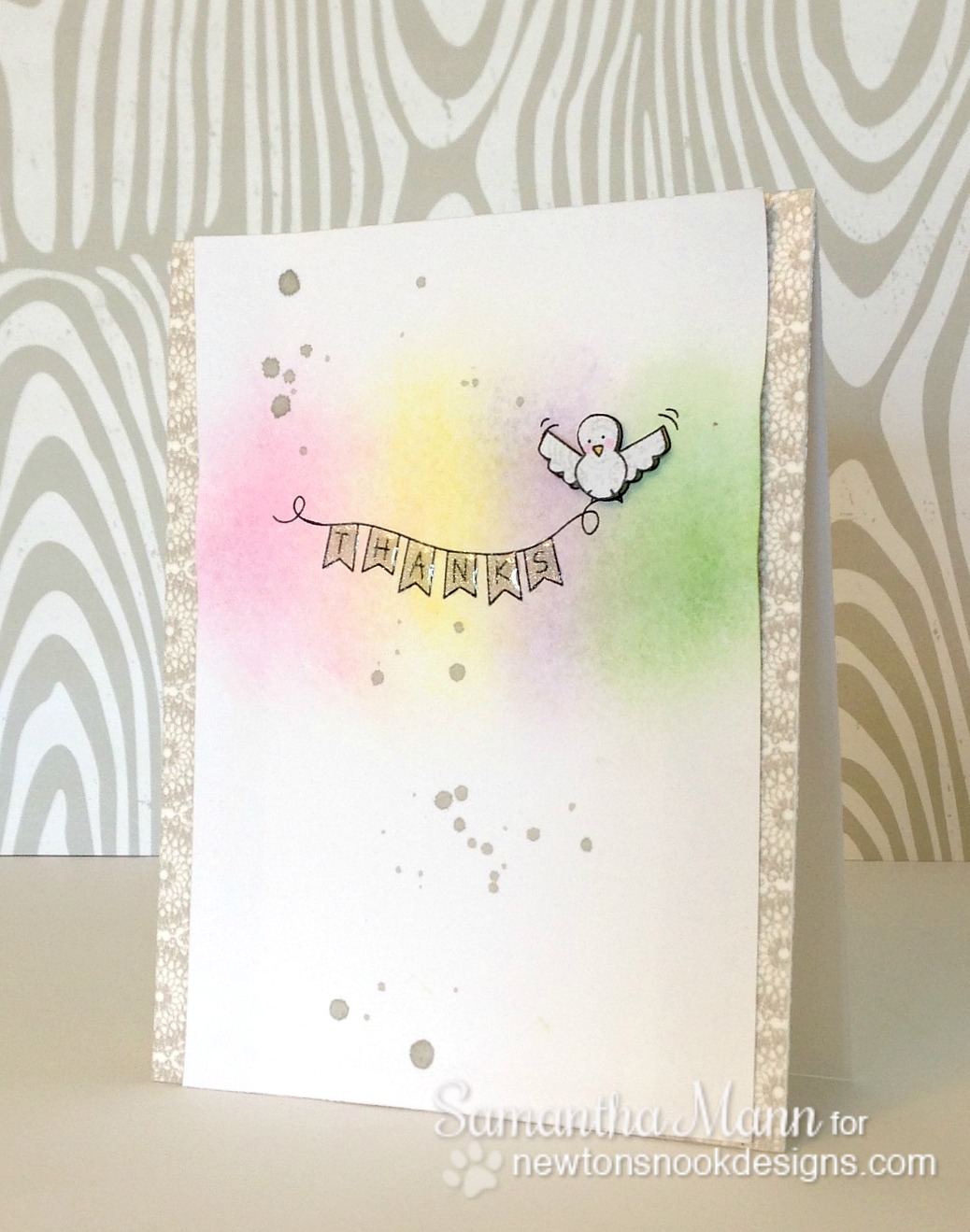 Thanks card by Samantha Mann for Inky Paws Challenge #9 | Newton's Nook Designs
