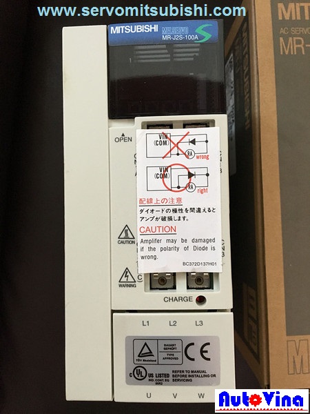 Drive Amplifier MelServo Mitsubishi MR-J2S-100A công suất 1000W Đại lý bán drive Amplifier MelServo Mitsubishi MR-J2S-100A công suất 1000W, Động cơ Servo HC-SFS102 HC-SFS102B