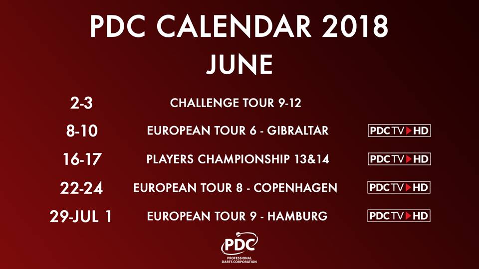 All About Darts PDC CALENDAR 2018