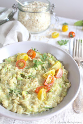 Porridge salé d'orge, courgettes & tomates cerises - Cherry tomato, zucchini / courgette barley savory porridge • Cook A Life! by Maeva