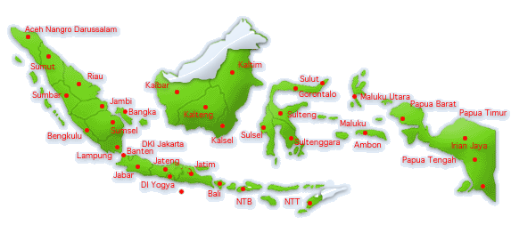 The 33 Provinces of Indonesia