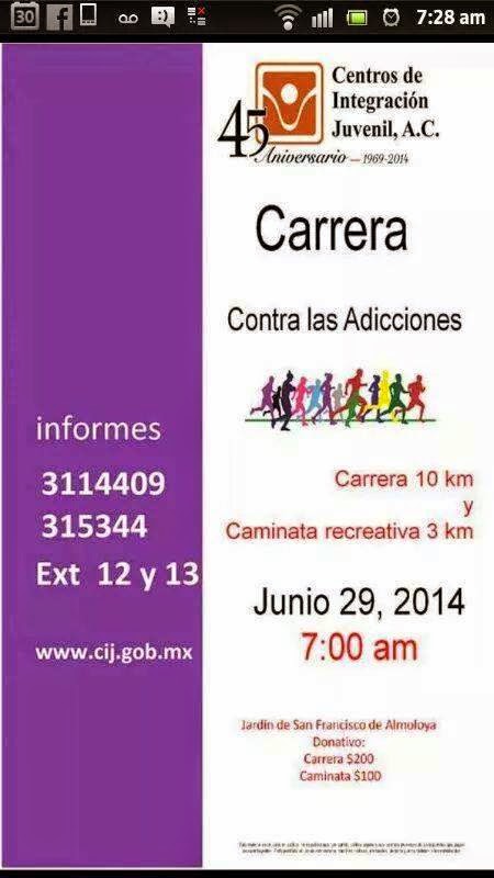 Carrera contra las Adicciones en Colima 2014