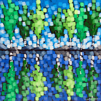 Summer Shores No. 2 painting by artist aaron kloss Summer Shores No. 2 painting by artist aaron kloss, pointillist, pointillism