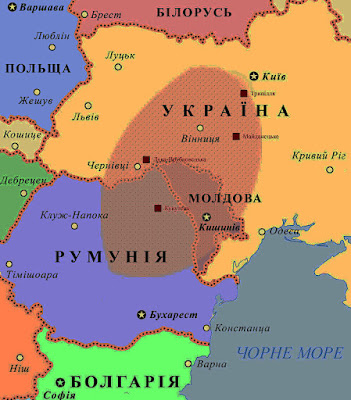 карта расположения трипольской культуры Триполье в Украине территория