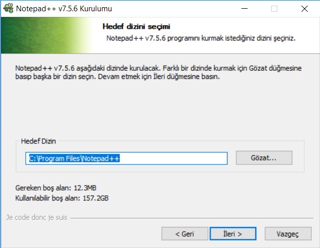 AİBÜ Açık kaynak kod felsefesi: Notepad++ v7.5.6 (Kurulum)