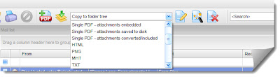 .Eml Viewer Pro export profile selection list. Choose your export profile to convert .eml files.