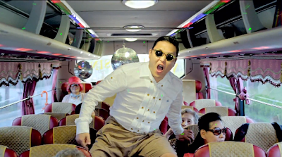 Psy Gangnam Style bus with disco balls