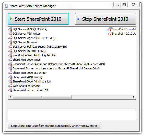 Stop And Start Sharepoint 2010 Services Sharepoint Diary