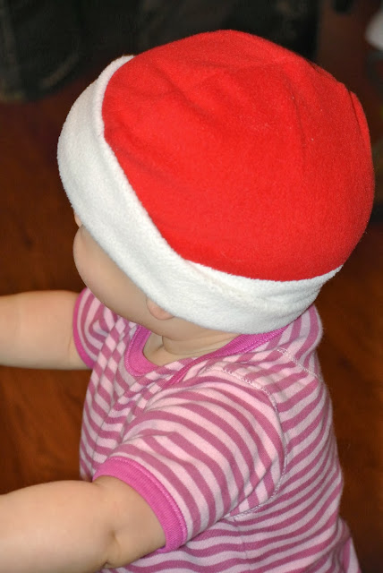 fleece baby santa hat