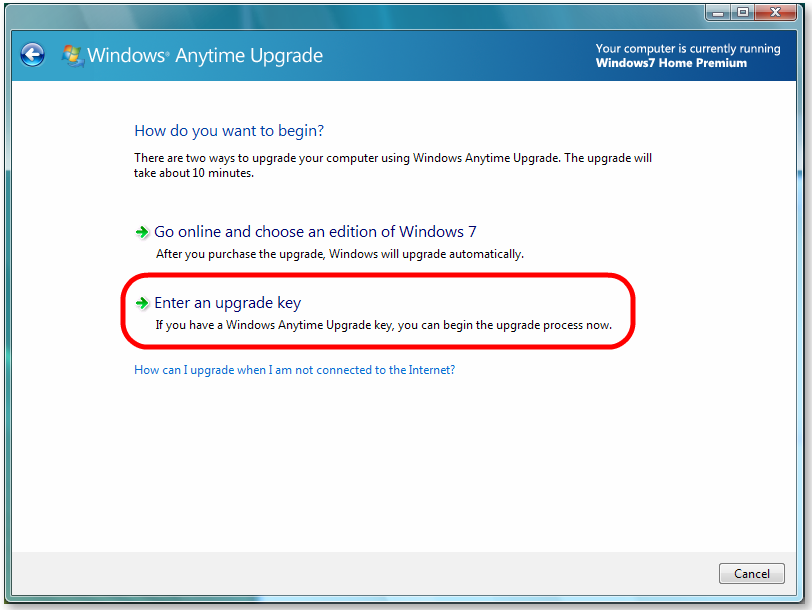 windows 7 ultimate anytime upgrade key