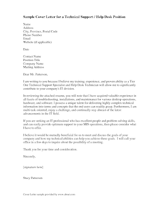 help desk support cover letter