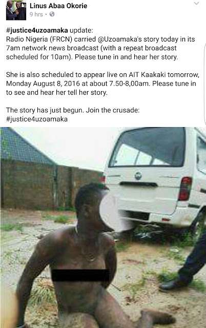 Screenshot 20160807 123642 Update:Teenager in viral video who was stripped naked and flogged by her 'father' is an orphan #Justice4Uzoamaka