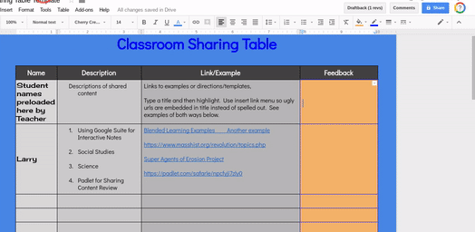 google keep quick student feedback on google docs and slides