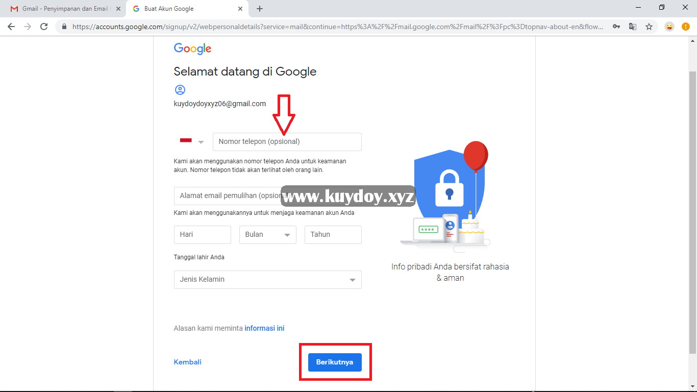 Cara Membuat Akun Gmail Tanpa Verifikasi No HP di PC Terbaru 2019