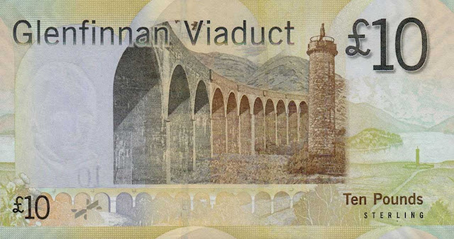 Bank of Scotland 10 Pounds Sterling banknote 2007 Glenfinnan Viaduct - Bridges of Scotland