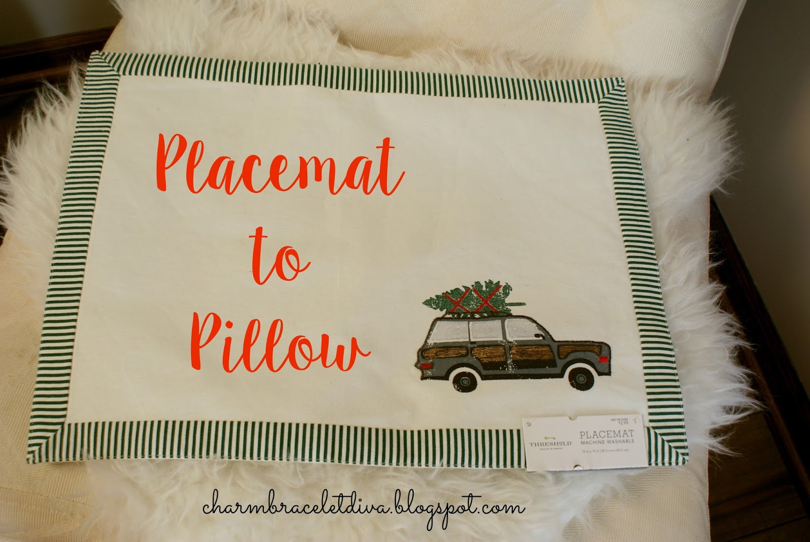 Our Hopeful Home Easy DIY Christmas Pillow From Target Placemat