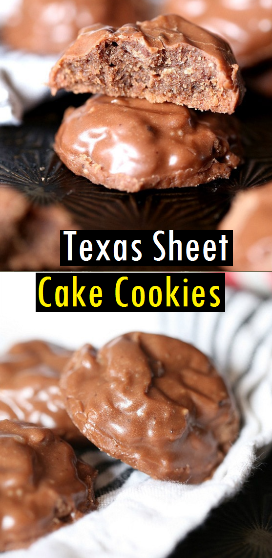 The Best Texas Sheet Cake Cookies! A fudgy chocolate cookie topped with the classic poured chocolate icing. #sheetcake #cake #texassheetcake #sheetcakecookies #cookiesrecipe #dessert #bestcookies #chocolatecookiesrecipe #chocolatecookies The Best Texas Sheet Cake Cookies! A fudgy chocolate cookie topped with the classic poured chocolate icing. #sheetcake #cake #texassheetcake #sheetcakecookies #cookiesrecipe #dessert #bestcookies #chocolatecookiesrecipe #chocolatecookies
