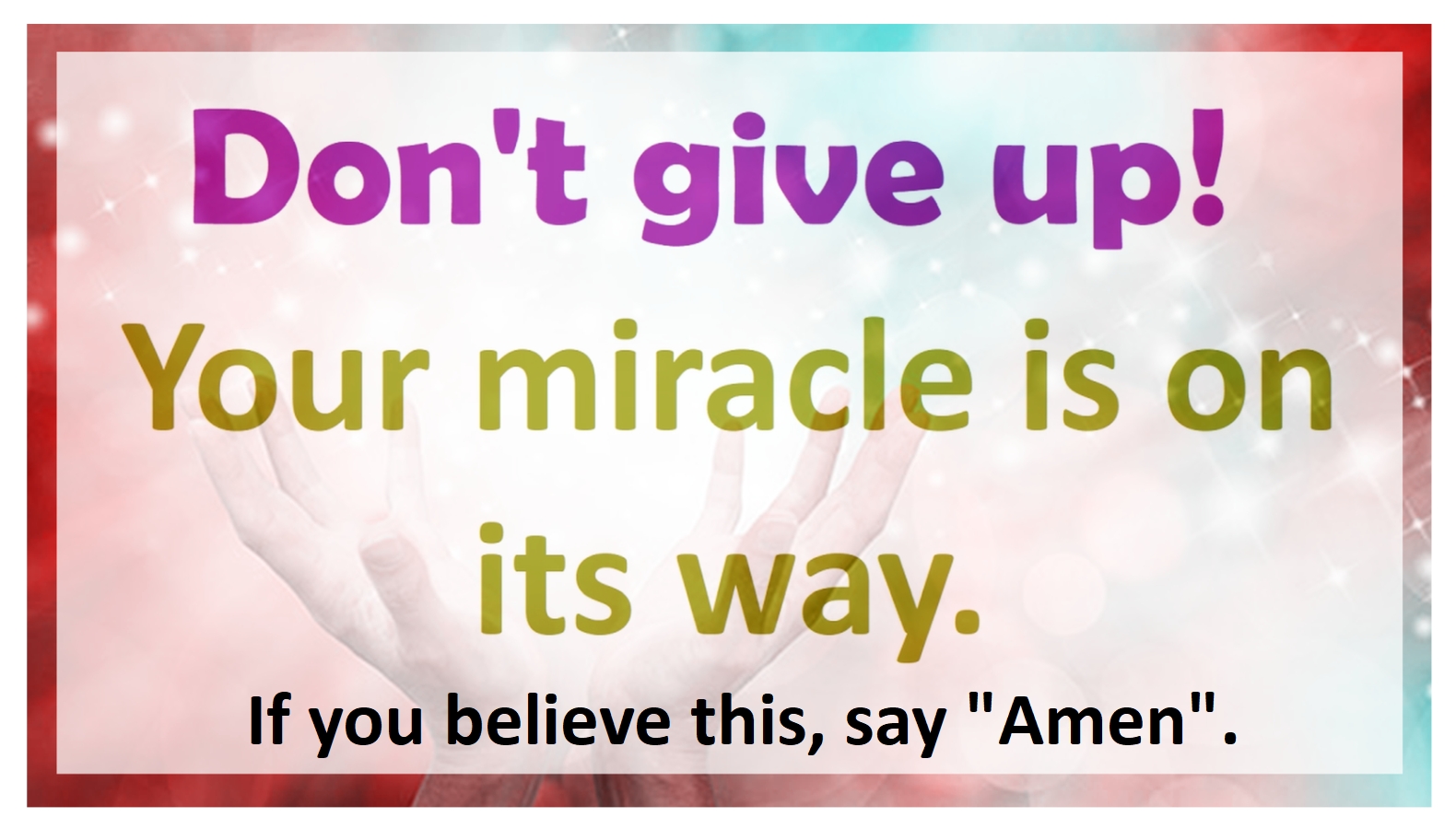 Lord, I need a Miracle