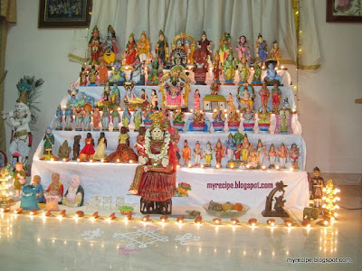 Kolu means decorations with differernt type of dolls