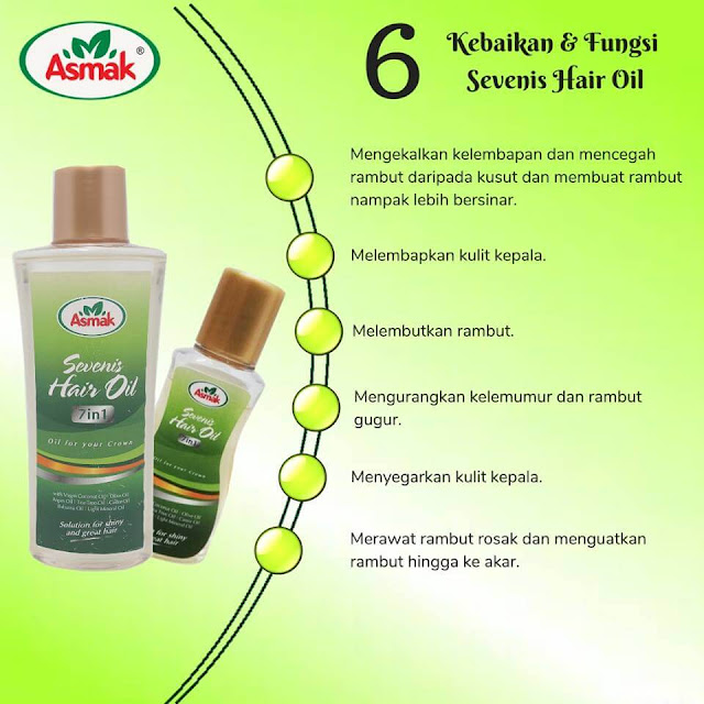 Kegunaan Asmak Sevenis Hair Oil Sevenis Hair Oil Asmak 7 in 1