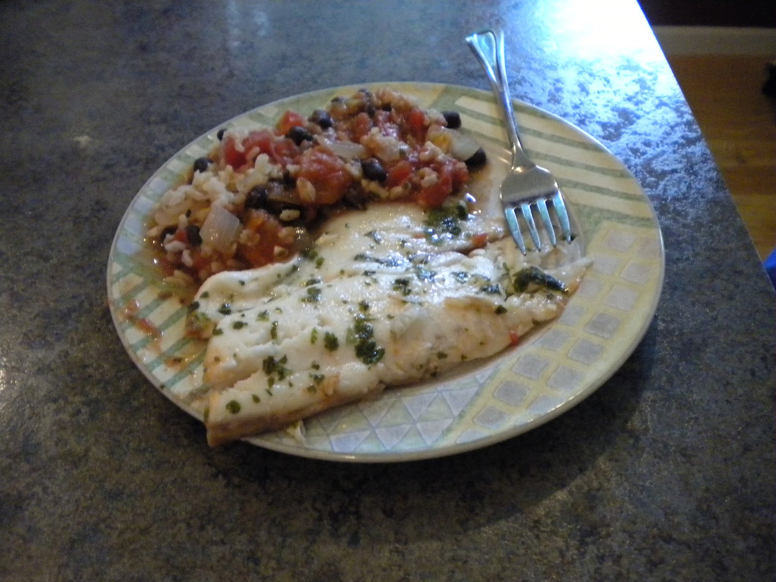 Caitlin's Kitchen Creations Costa Rican Tilapia with Rice and Beans