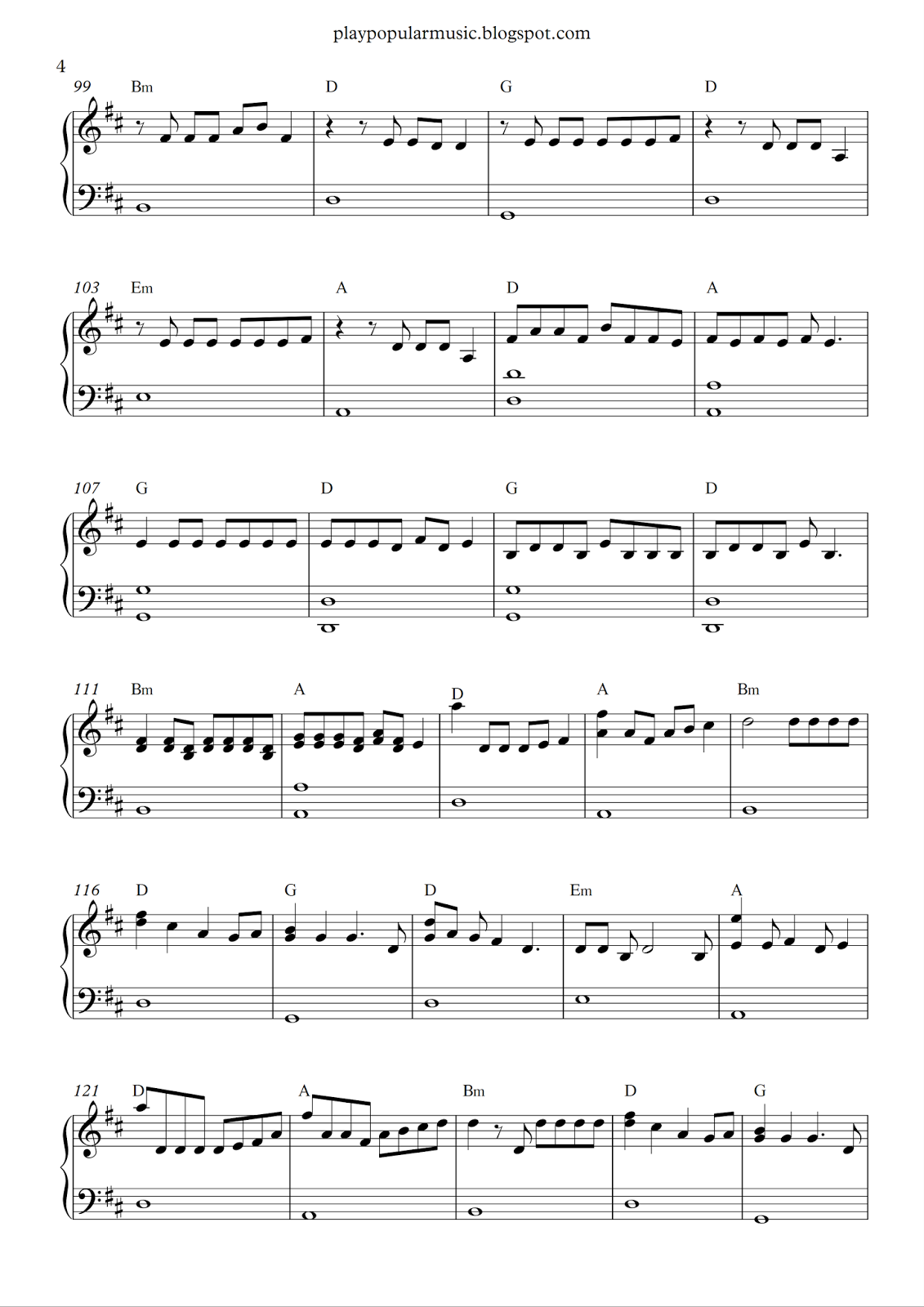 bad things sheet music